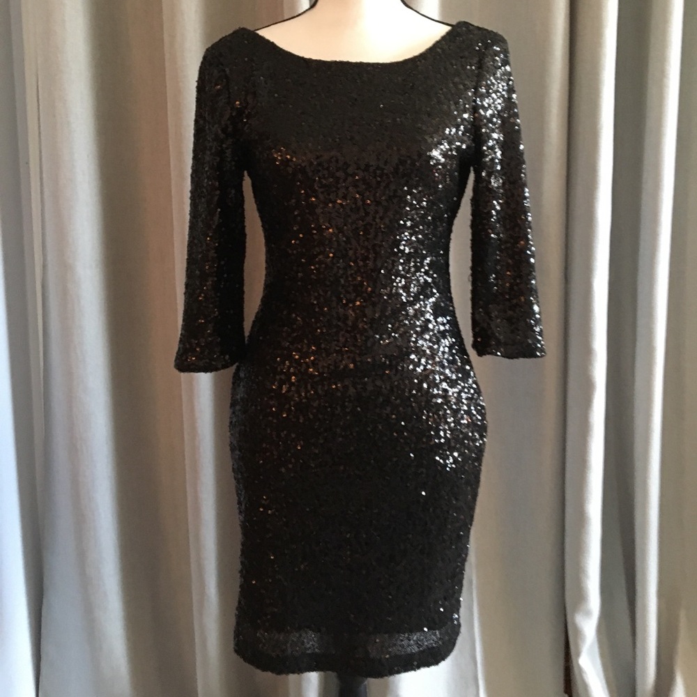 Black sequin dress